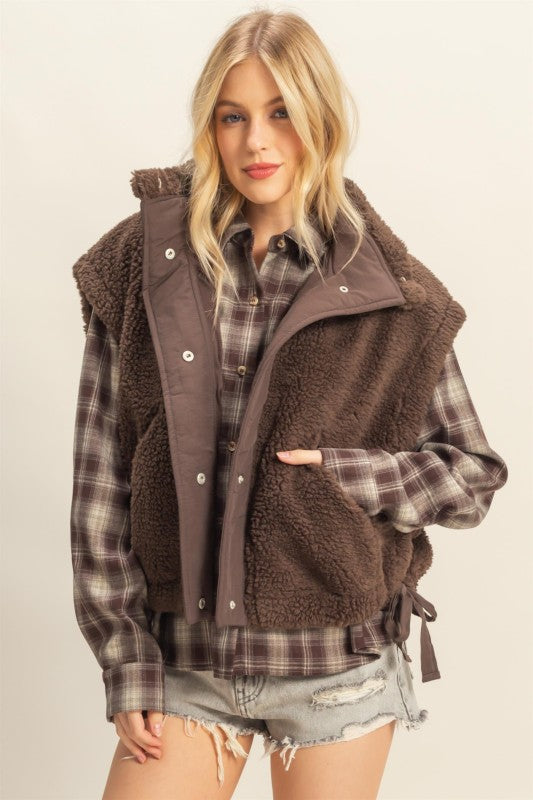 トップス stein WOOL FUR REVERSIBLE VEST stein / シュタイン】WOOL FUR REVERSIBLE VEST - BLACK | 公式