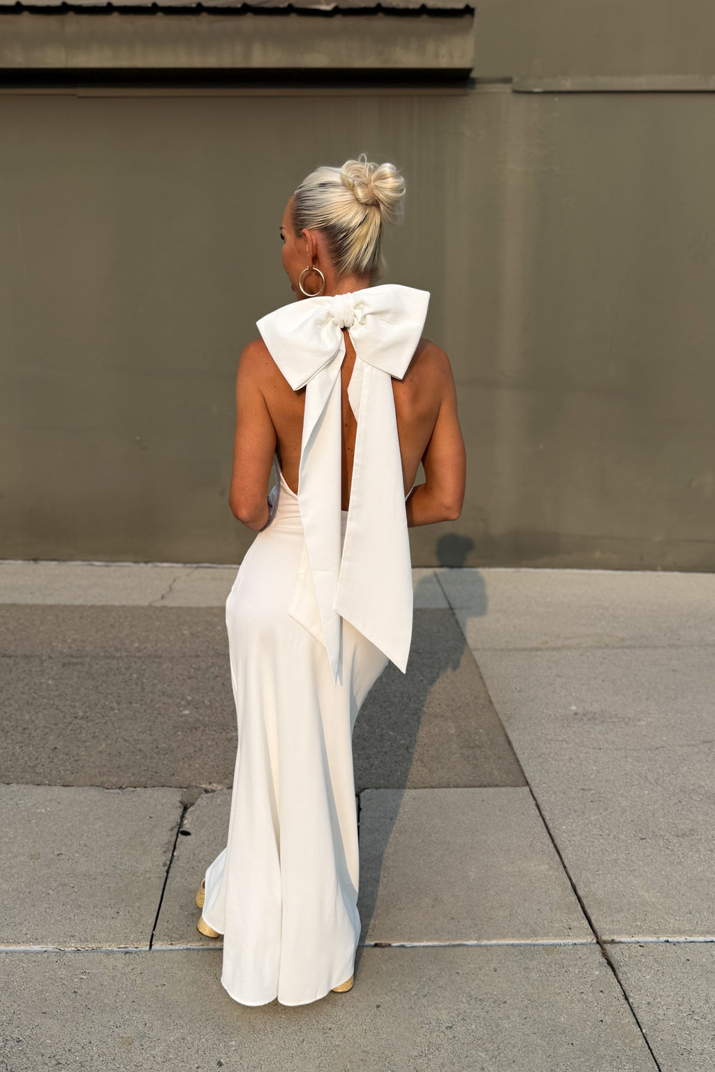 White Bow Detail Maxi Dress