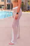 Cream Crochet Knit Cover Up Pants
