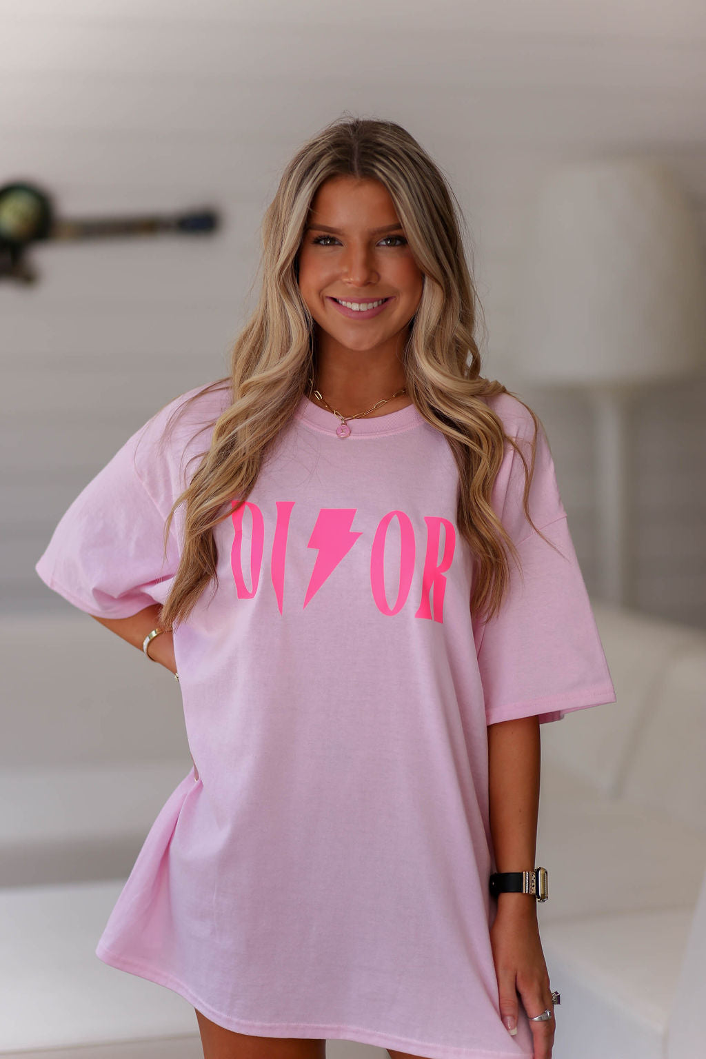 Pink lightning shirt cheap