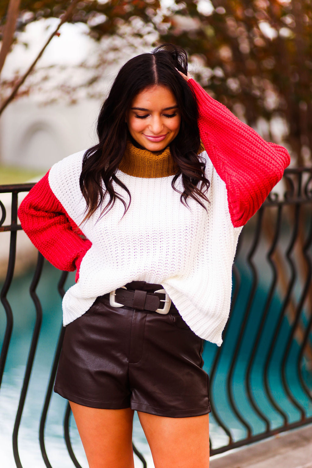 Color block sweater outfit outlet