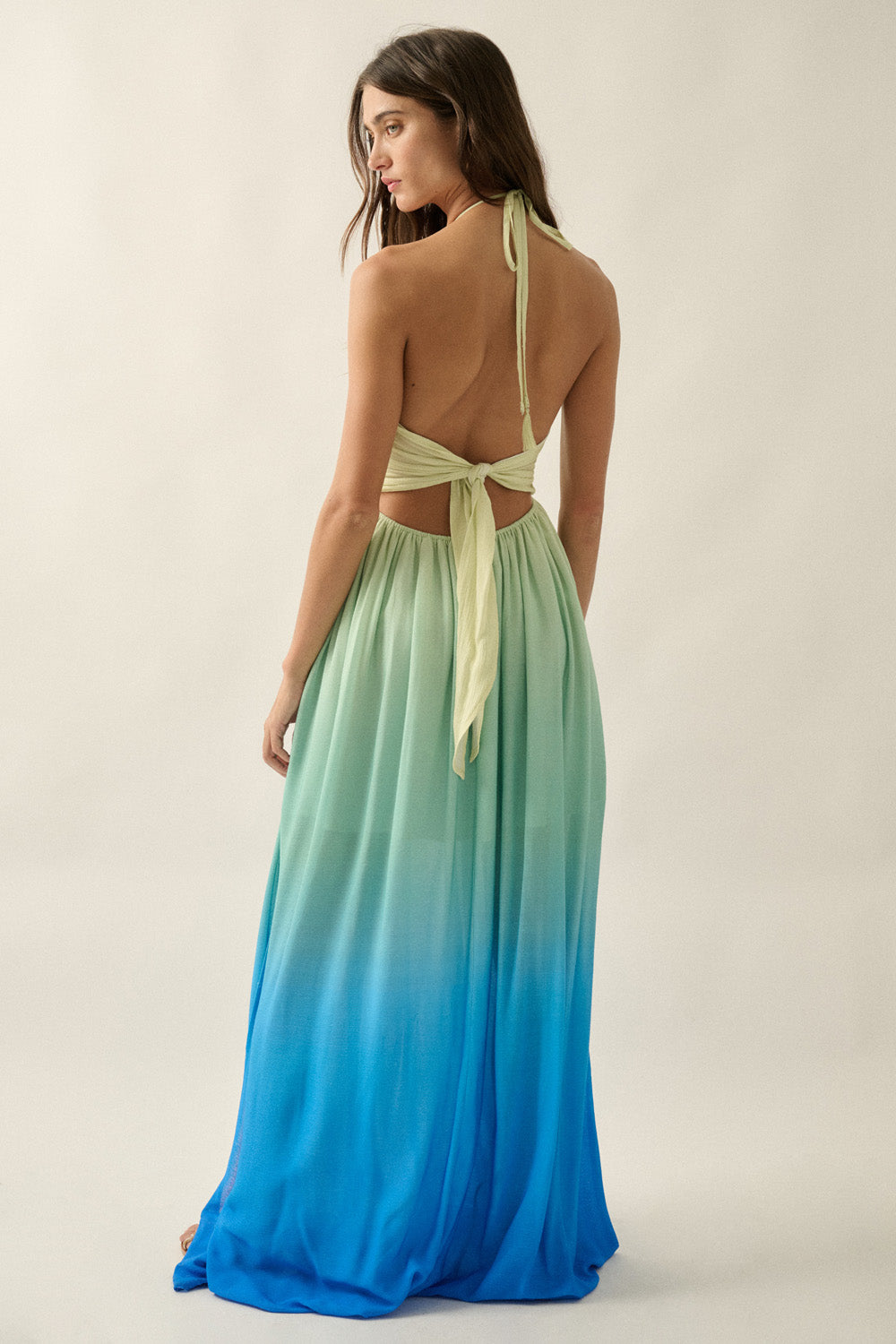 princess polly baby blue dress Vestido Maxi Tahiti Ombre - Azul/Combinado main image 1