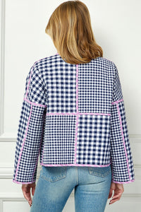 Reversible Quilted Block Pattern Jacket