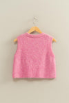 Pink Round Neck Sweater Vest
