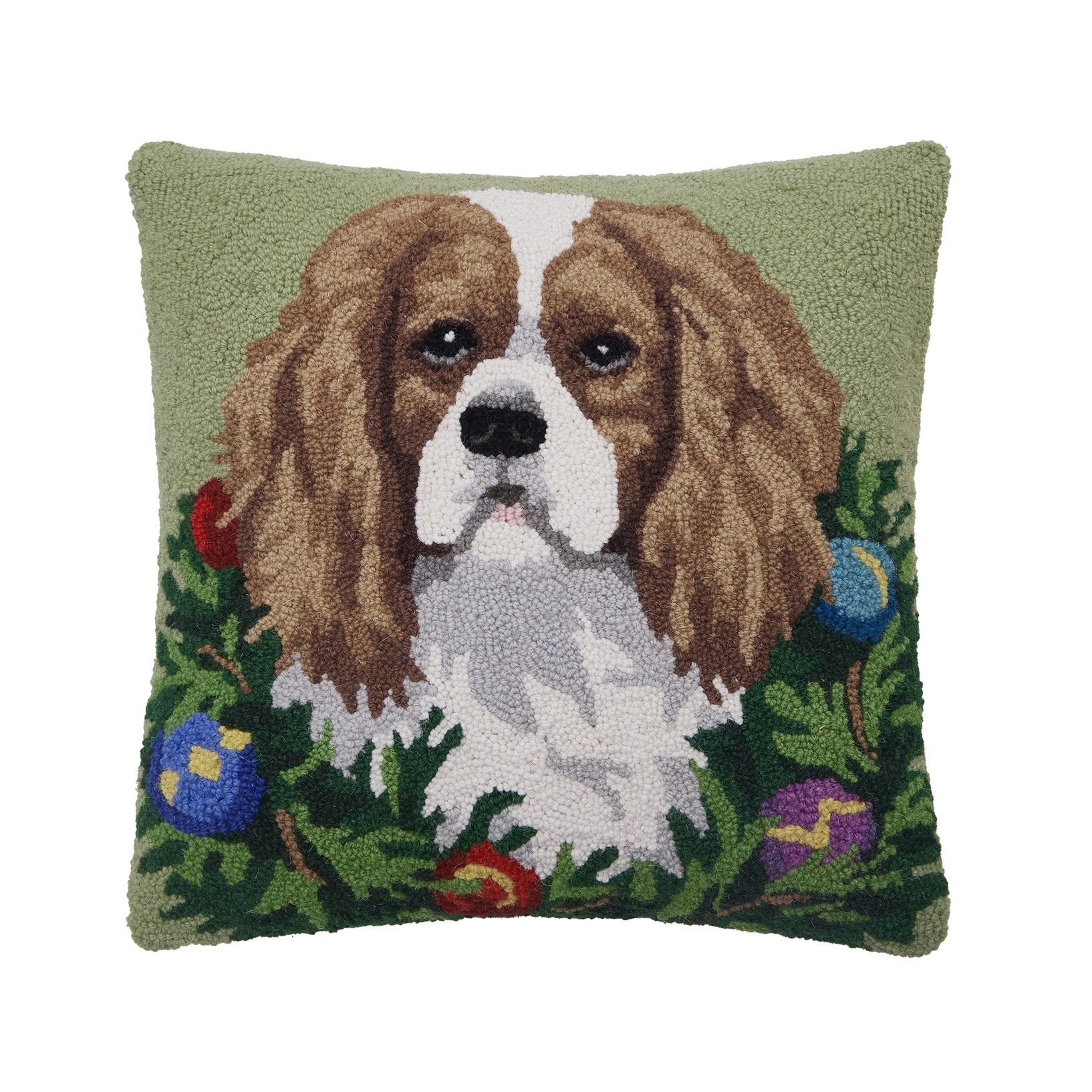 Cavalier King Charles Spaniel Dog Christmas Needle Point Pillow
