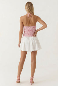Beaded Floral Top - Pink