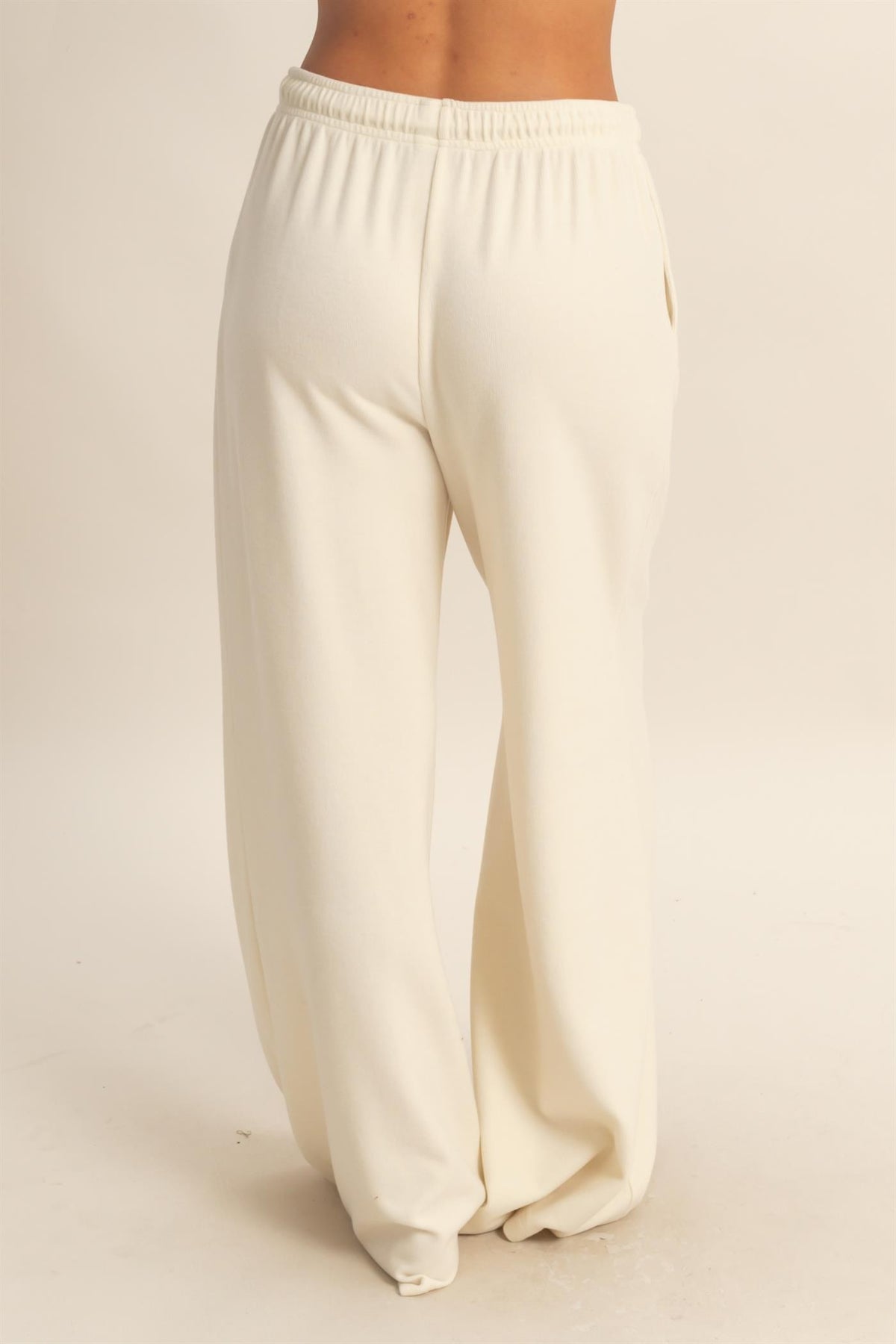 Cream Wide Leg Sweatpants