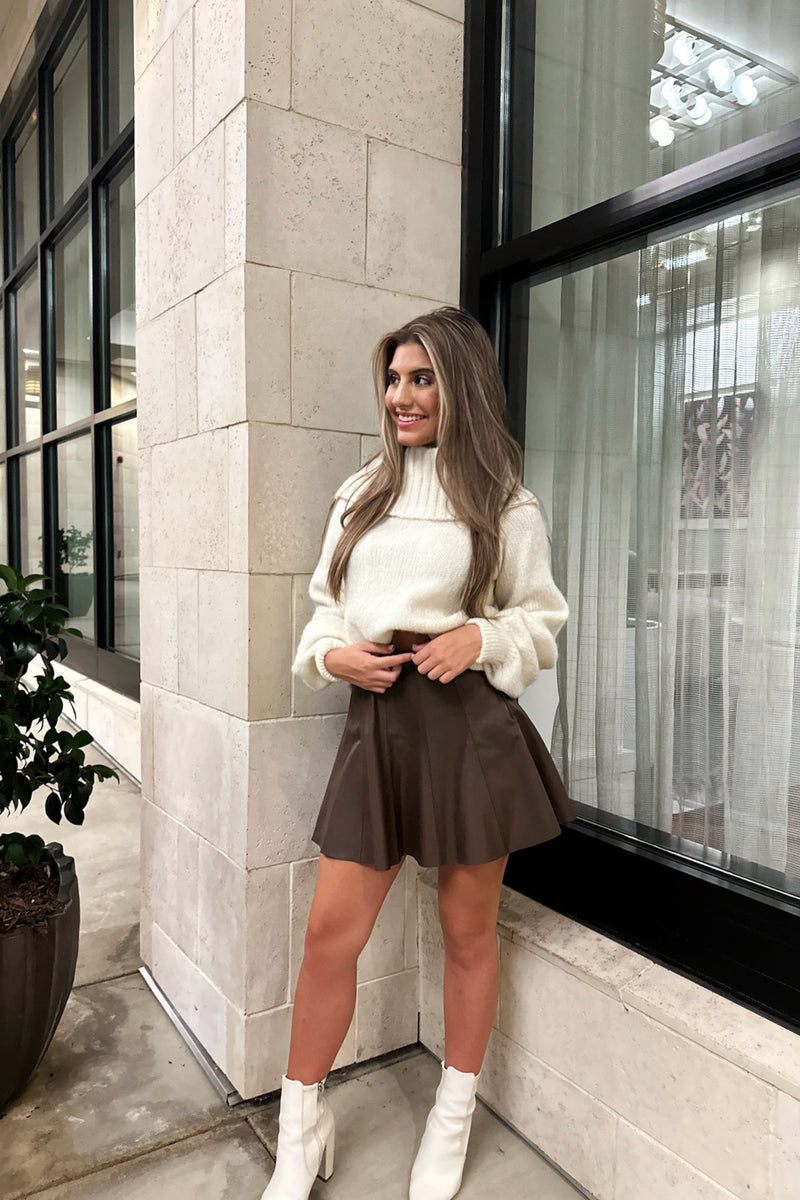 Cream Ribbed Off The Shoulder Chunky Knit Sweater