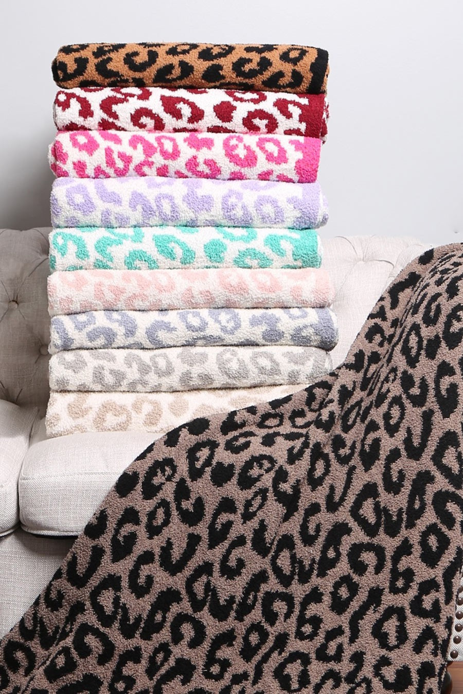Purple Leopard Plush Blanket