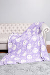 Purple Smiley Face Plush Blanket