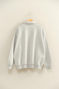 Heather Grey Collar Neck Oversized Pullover