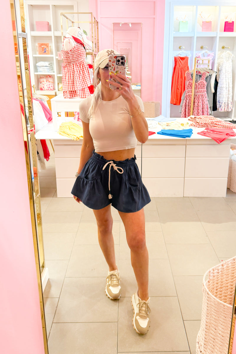 Beige Cropped Seamless Baby Tee