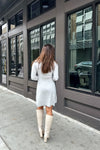 Gray Flare Knit Mini Dress