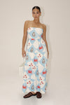 Blue Coastal Crab Tube Maxi Dress