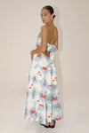 Blue Coastal Crab Tube Maxi Dress