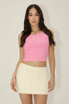 Baby Pink Horseshoe Embroidered Tank Top