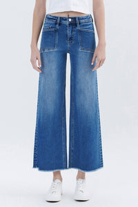 Alicia High Rise Wide Leg Cropped Denim Jeans