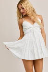 White Tiered Ruffle Mini Dress