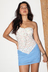 Lace Tube Top With Dainty Rose Floral Pattern