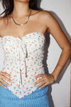 Lace Tube Top With Dainty Rose Floral Pattern