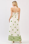 Tropic Threads Green Embroidered Halter Maxi Dress