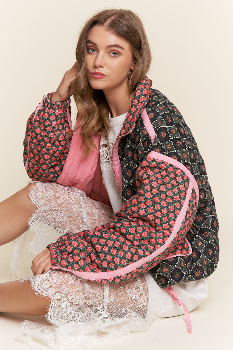 Rose Garden Quilted Block Pattern Jacket