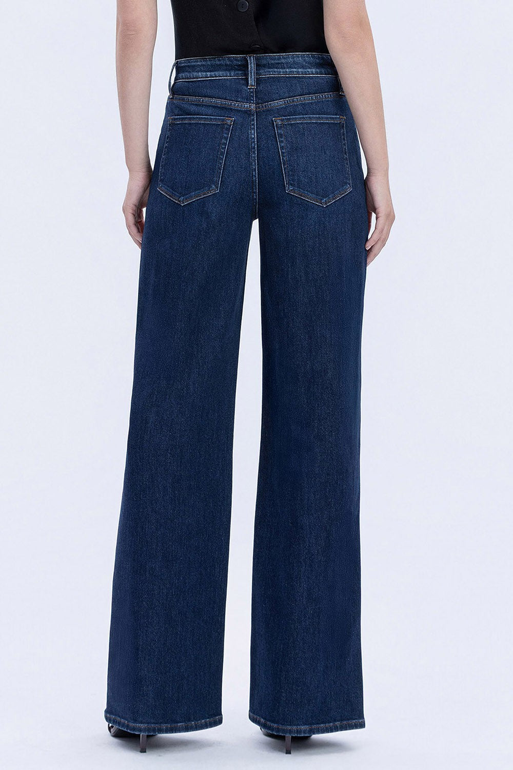 Super High Rise Dark Wash Wide Leg Jeans