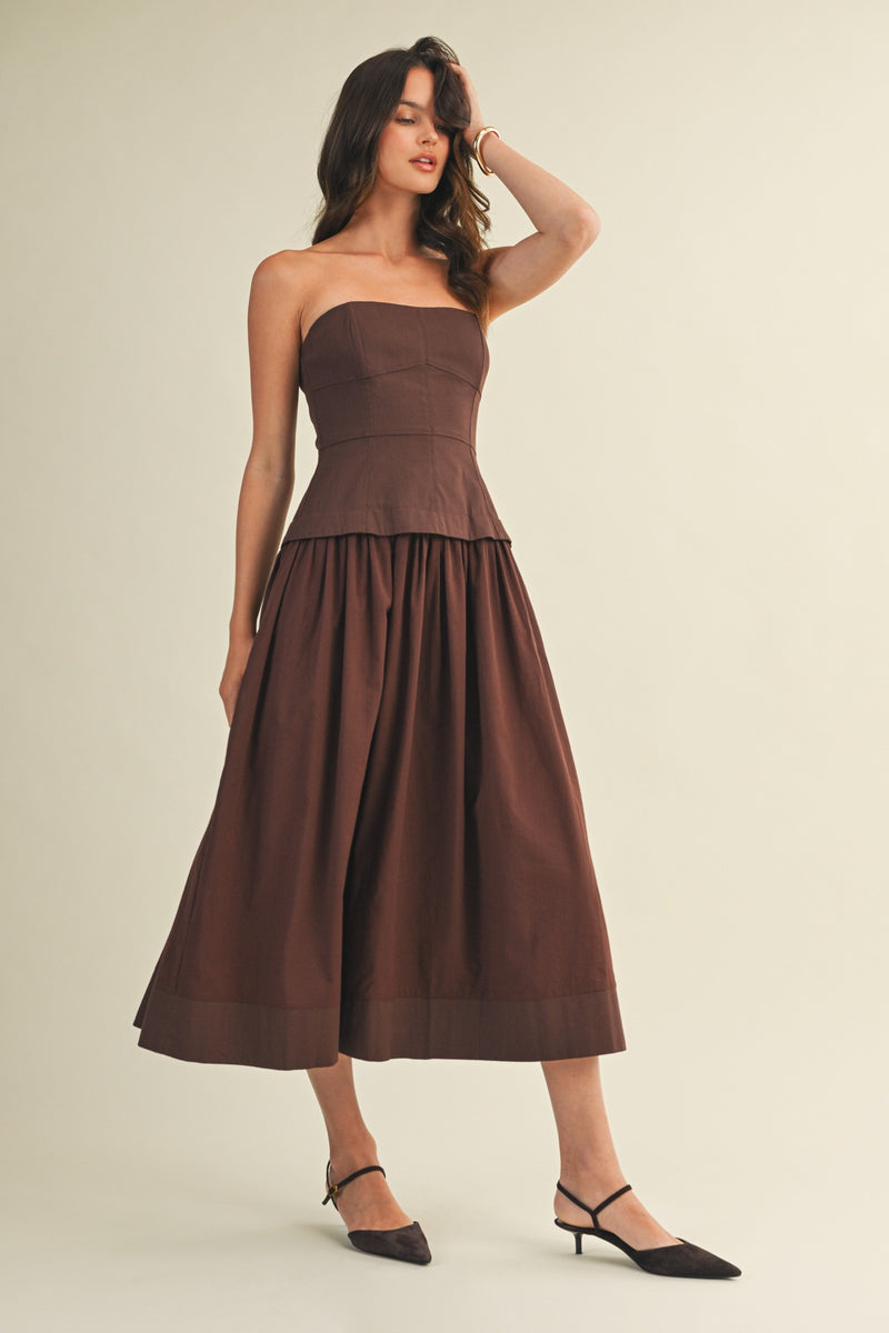 Brown Corset Lined Dress