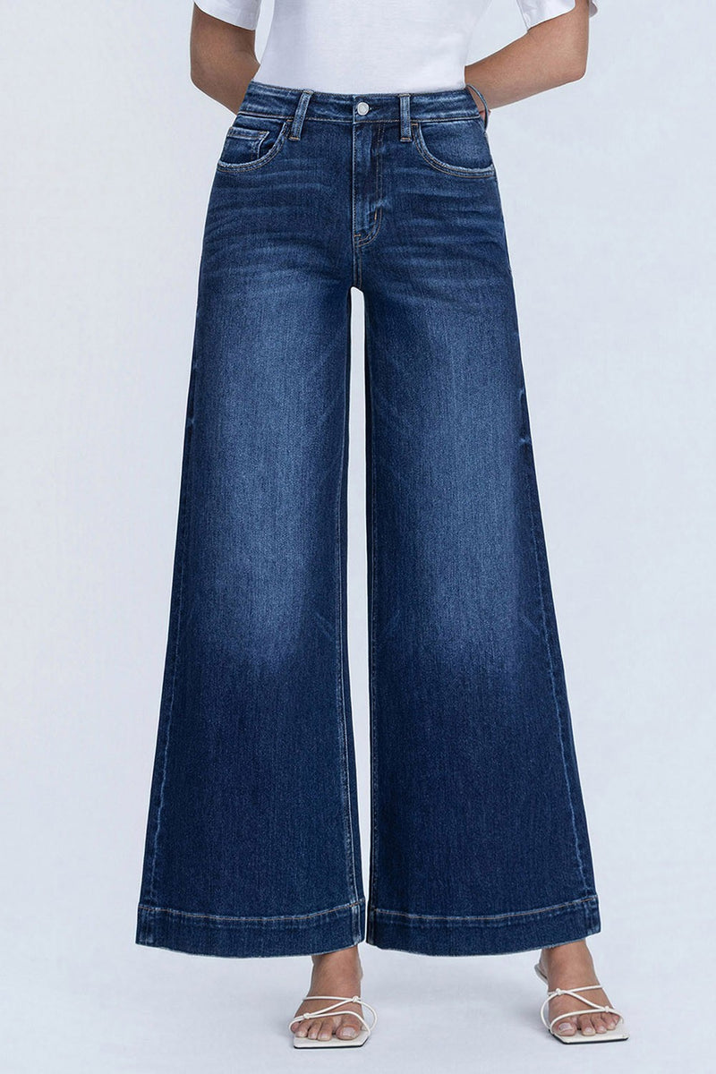 High Rise Dark Wash Wide Leg Jeans