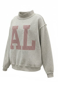 AL Embroidered Mock Neck Sweatshirt