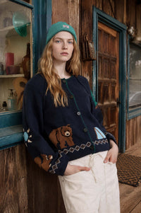 Woodland Wilderness Intarsia Knit Cardigan