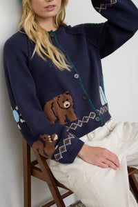 Woodland Wilderness Intarsia Knit Cardigan