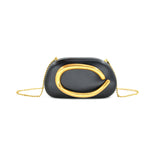 Black Clutch With Gold Handle
