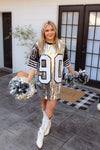 Black Jersey Number Sequin T-Shirt Dress
