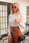 Brown Faux Leather Cargo Pants