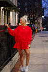 On The Run Red Crewneck and Skort Set