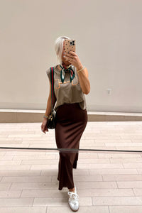 Brown and Gold Horse Bit Muscle Tee