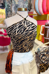 Velvet Tiger Print Halter Neck Top