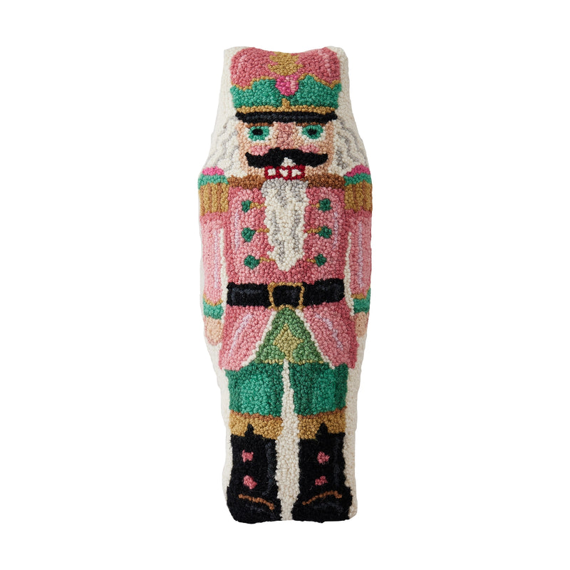 Pink Nutcracker Shaped Needle Point Pillow