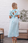 Mint Jacquard Floral Tie Back Maxi Dress