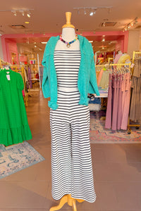 Black and Ivory Striped Tube Top and Pants Set - Kendry Collection Boutique