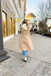 Mocha Longline Jacket With Built In Hoodie