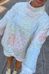 Quilted Mockneck Sweatshirt