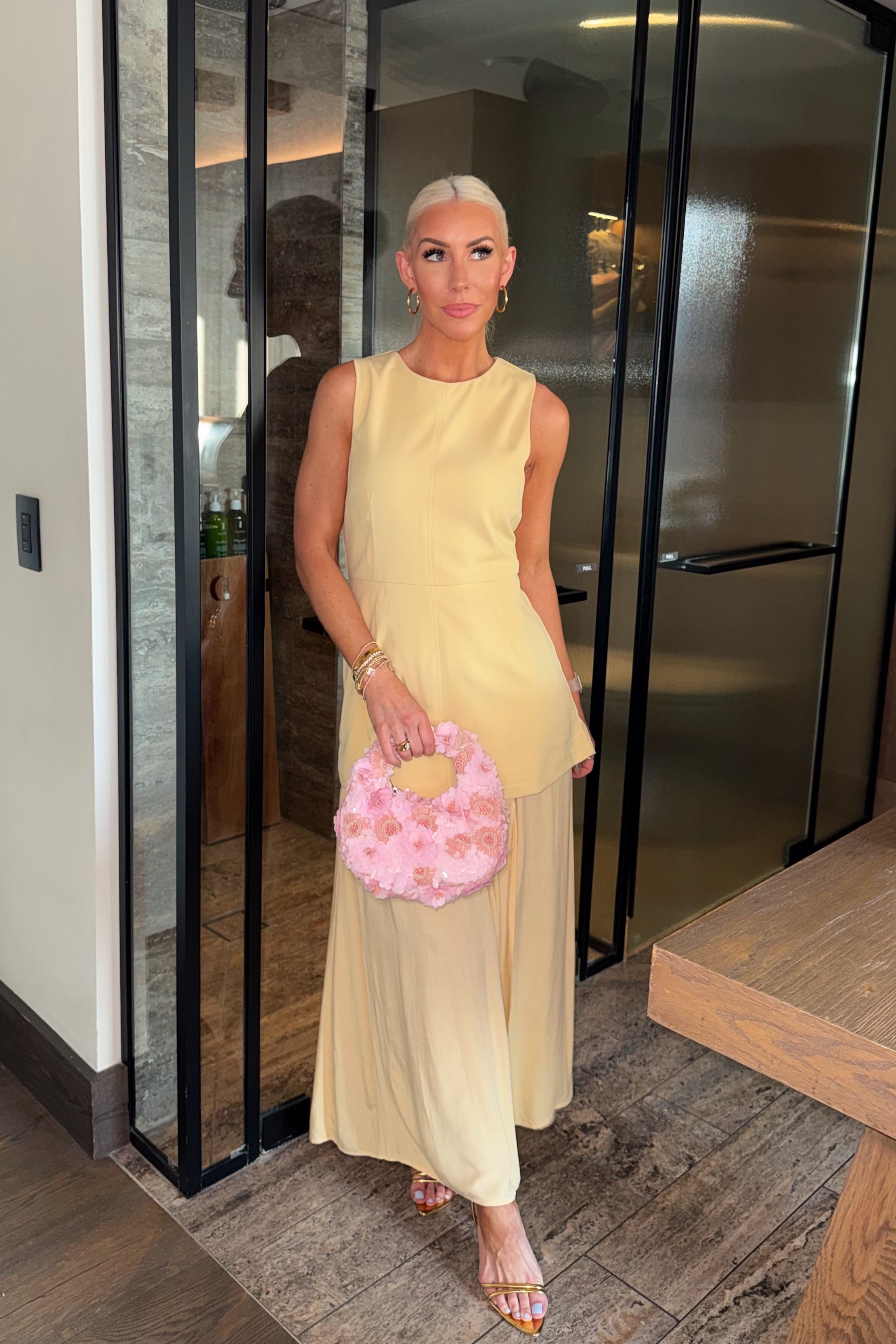 yellow sheer dress Few Moda | Melody short sleeve with cutout lace detail Tropical Escape Maxi Dress |