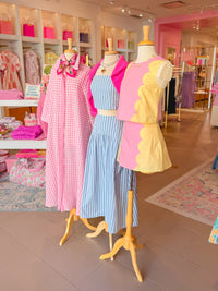 Blue Striped Top and Midi Skirt Set - Kendry Collection Boutique