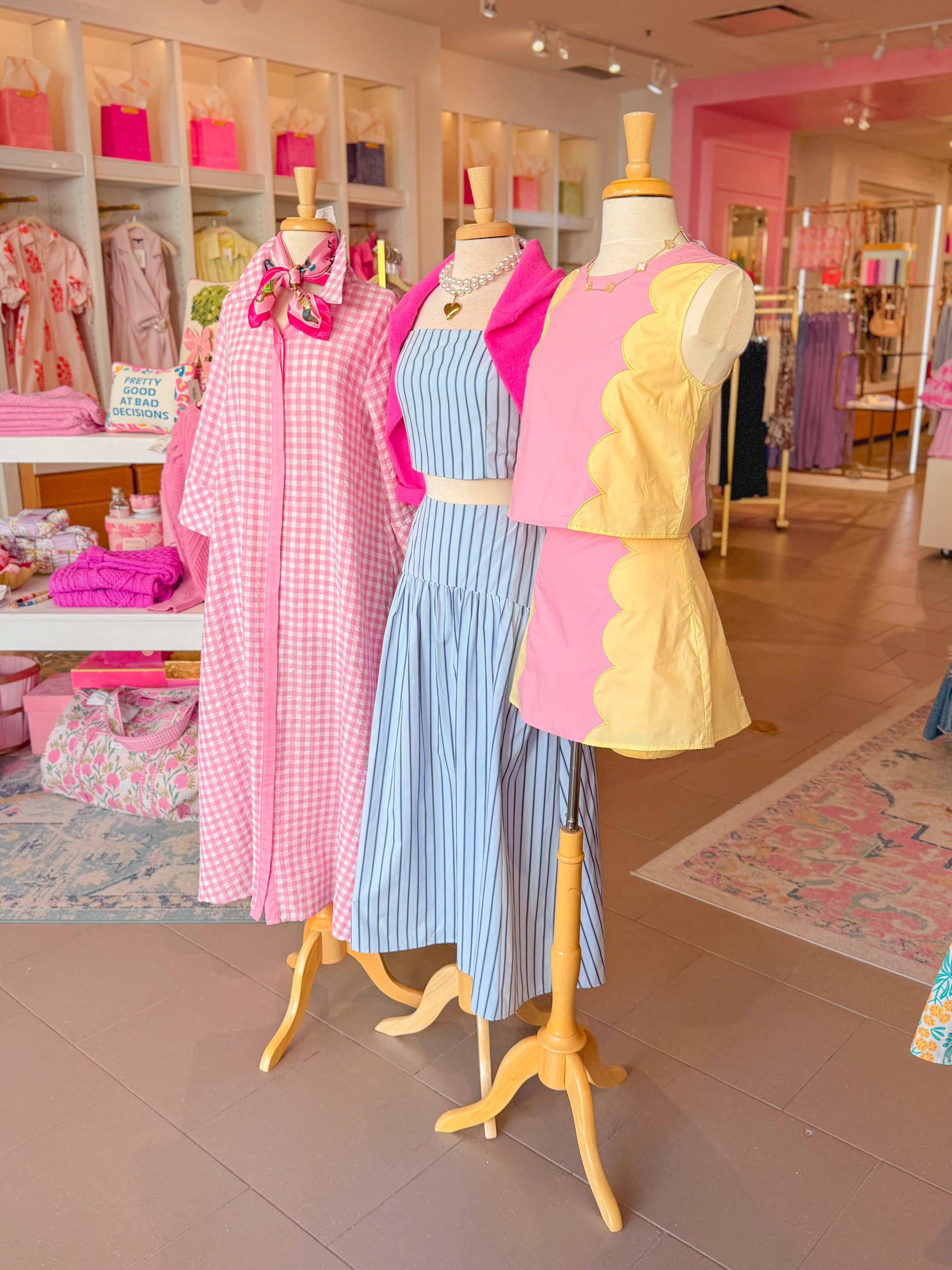 Blue Striped Top and Midi Skirt Set - Kendry Collection Boutique