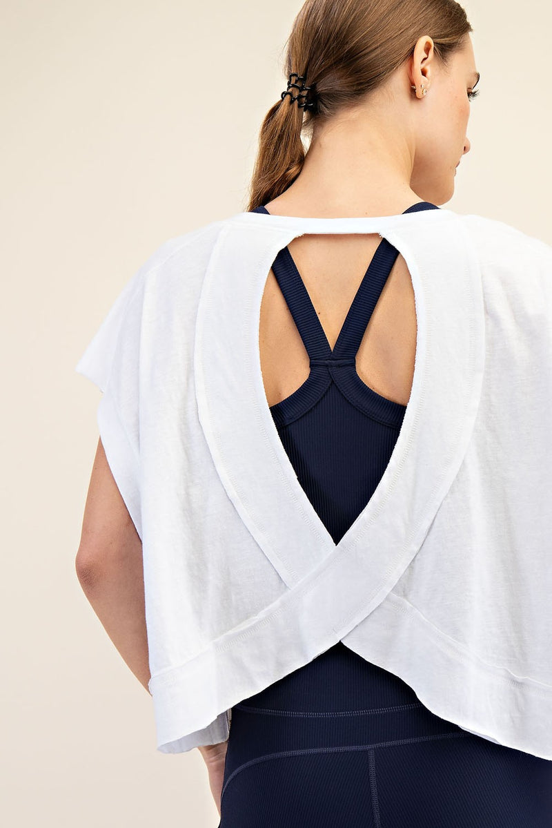 White Open Back Tee