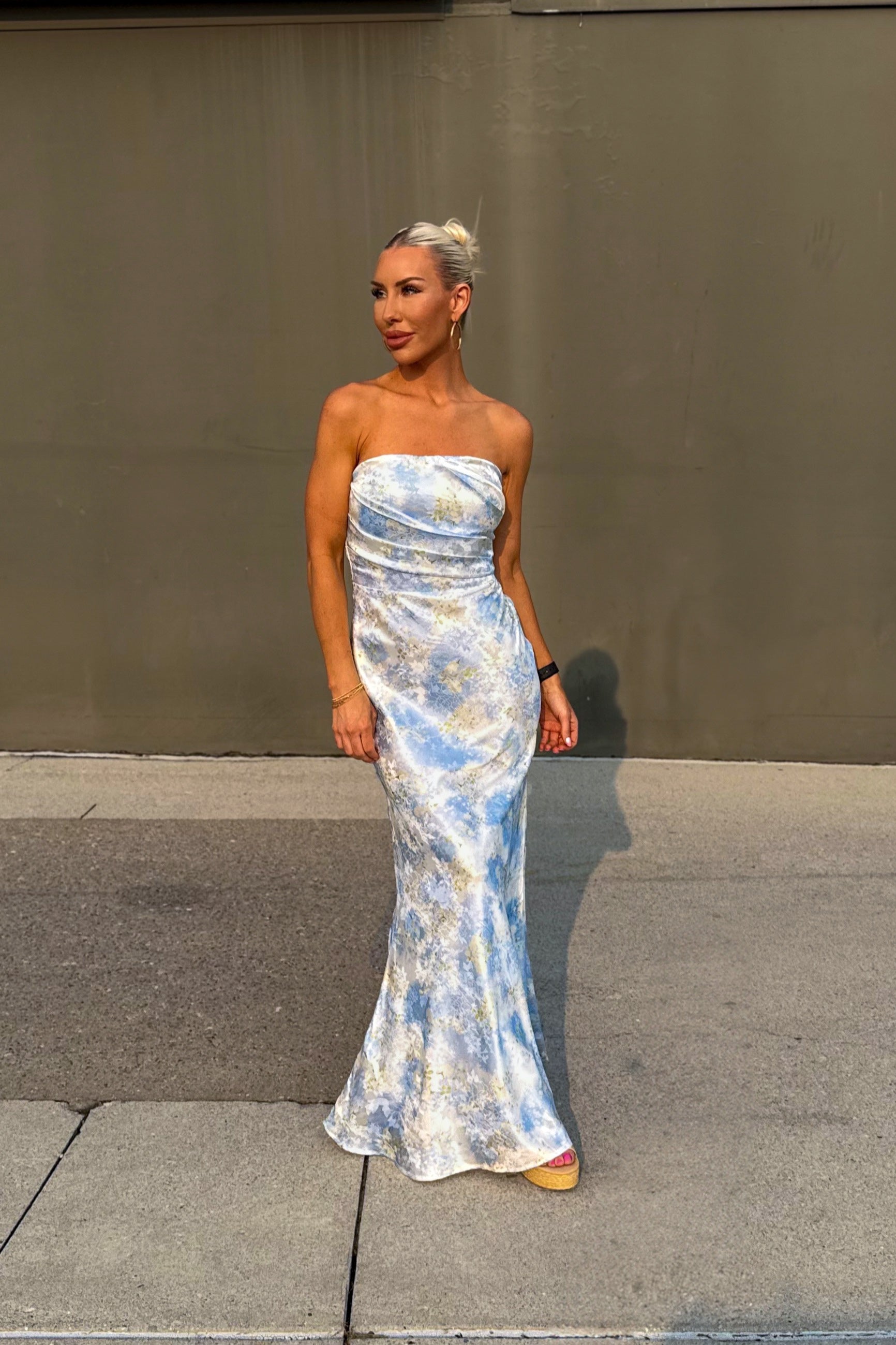 Blue Floral Print Mermaid Maxi Dress Kendry Collection Boutique Blue Floral Print Mermaid Maxi Dress Kendry Collection Boutique