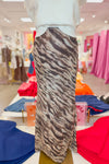 Taupe Tiger Print Midi Skirt