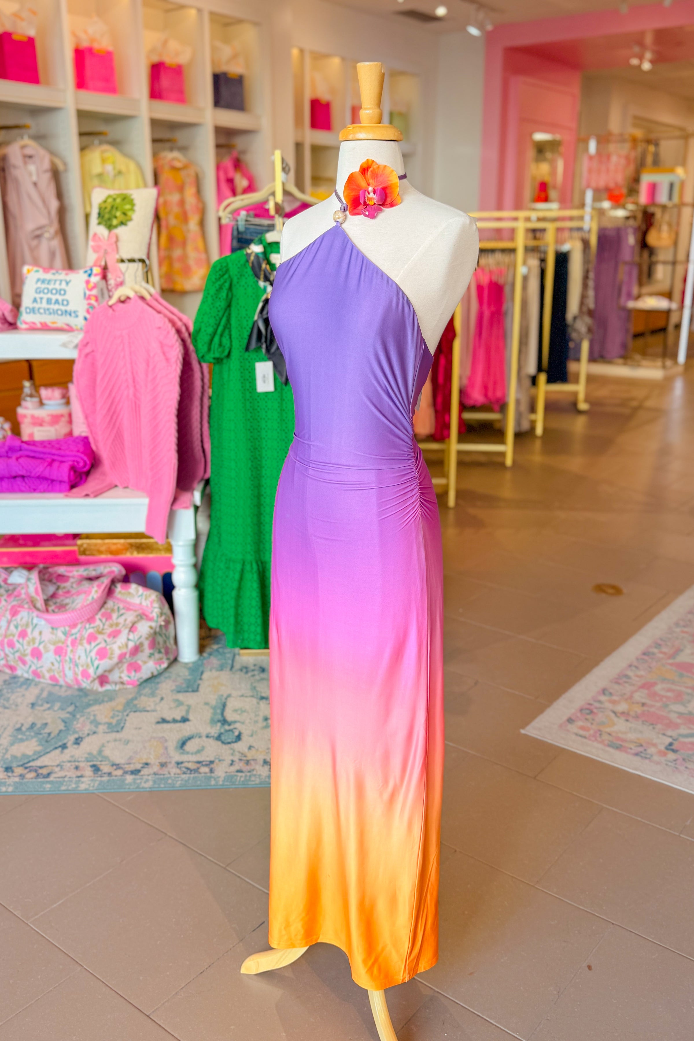 Sunset Ombre Halter Neck Maxi Dress - Kendry Collection Boutique